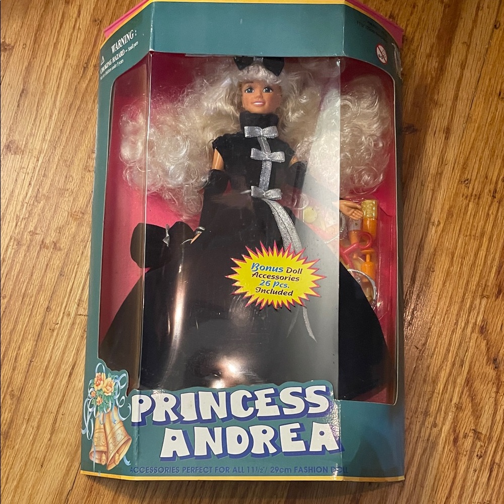 Princess Andrea Doll with Black and Silver Dress